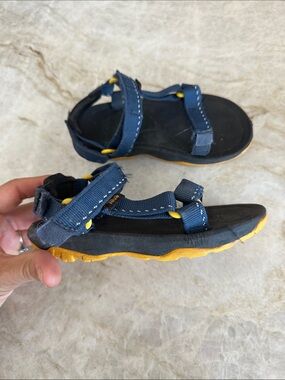 TEVA Kids Navy Blue Outdoor Sandals with Yellow Accents 9